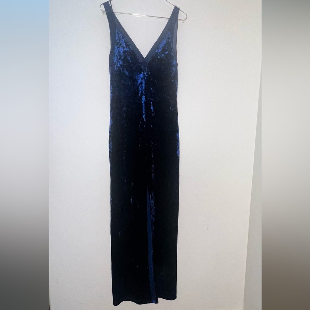 Free People x Lilac Wine Midnight Blue Velvet Maxi Dress